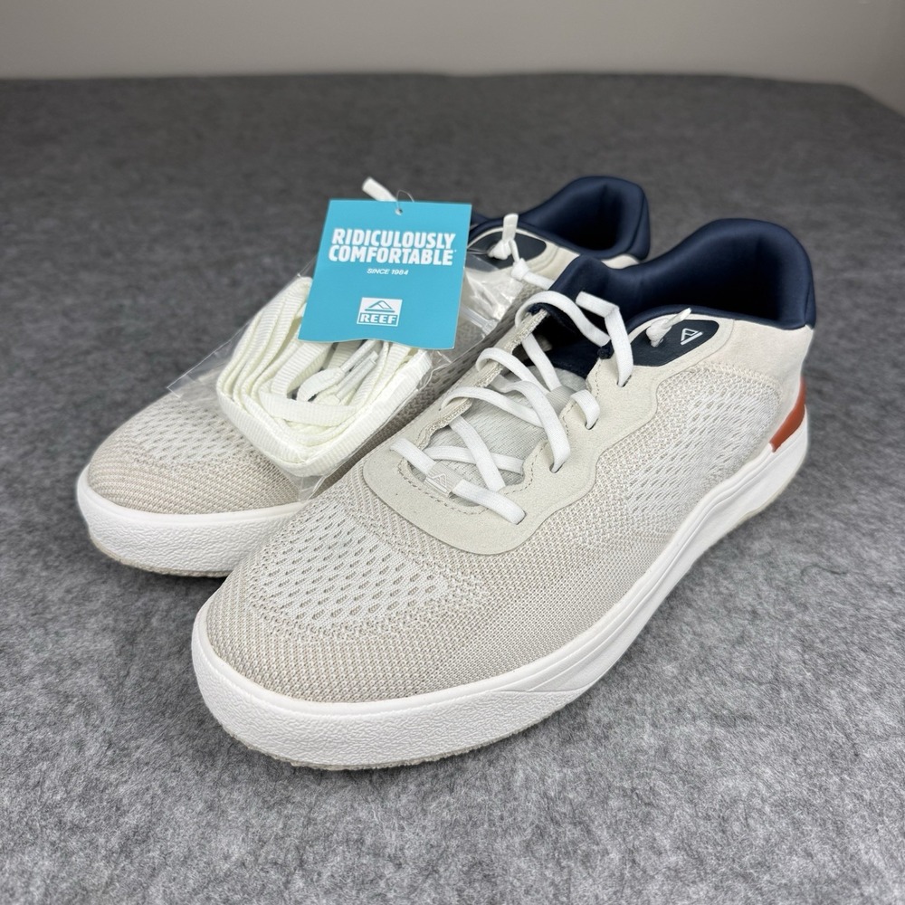 REEF BRAND NEW Shoreline Del Mar Shoes Tan White Navy Red Men's Size 10